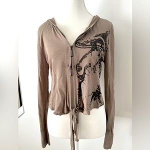 LAUREN VIDAL zip up hooded top.